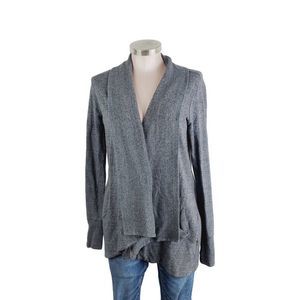 Athleta Women's Gray Heather Long Sleeve Open Front Cardigan Sweater Size M